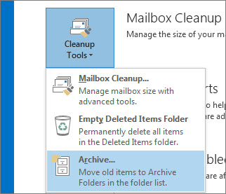 How to archive in outlook